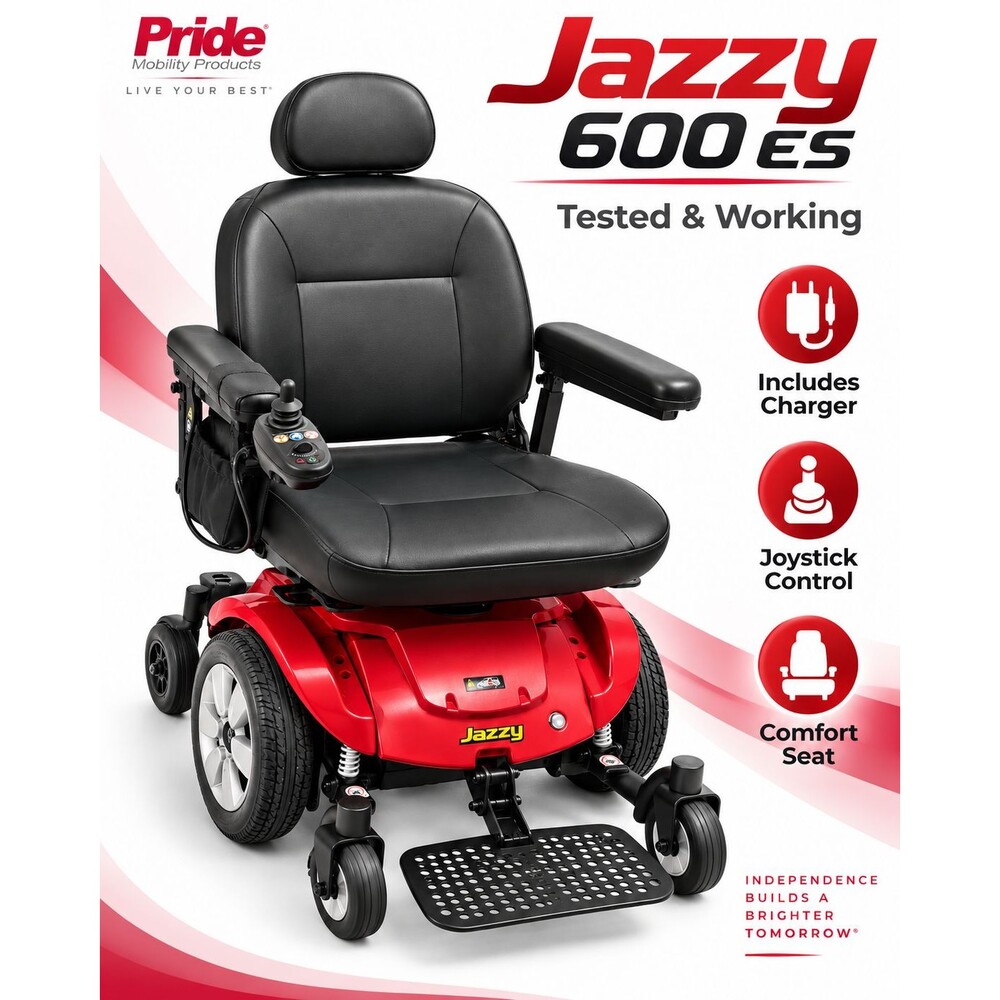 Pride Mobility Jazzy 600 ES Power Wheelchair Electric Chair w/ Charger Tested